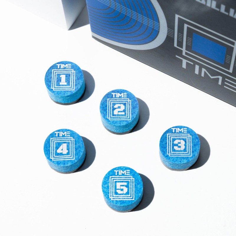 RHINO TIME Crystal Pool Billiard Cue Tip - 14mm/ Blue/Hardness: