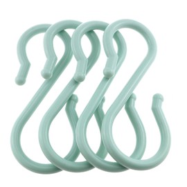 E-outstanding 4pcs Plastic S Shaped Double Head Hanger Hook Bathroom Nail Hooks Wardrobe Clothes S Hooks, Blue M Size 12cm
