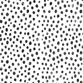 GaliGali Peel and Stick Wallpaper, Contact Paper for Home Decorate, Black and White Polka-Dot Wall Paper, Self-Adhesive Peel and Stick Vinyl Waterproof, 17.3" x 78.7", No.5195-2
