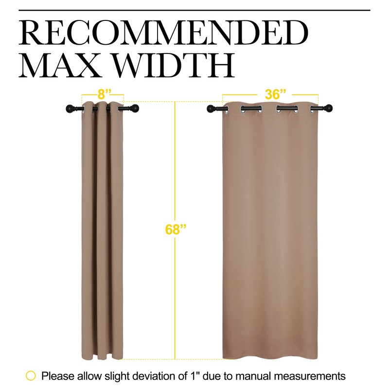 NICETOWN Short Window Treatment Thermal Insulated Solid Grommet Blackout Curtains/Drapes