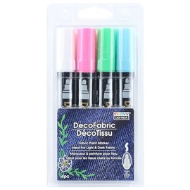 UCHIDA Deco Fabric Marker Fluorescent, 223-4f, Set of 4, Odorless, Lightfast