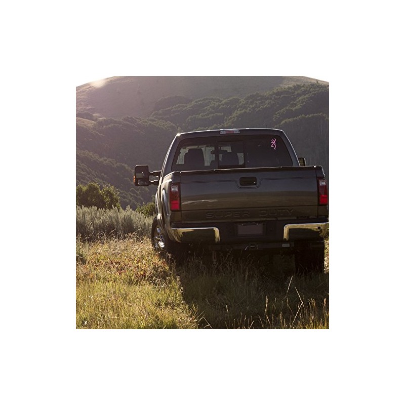 High quality vinyl Buckmark decals available in White, Pink, and