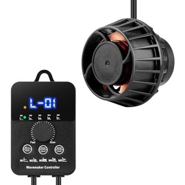 2100GPH - Máquina de ondas para acuario con driver Mini DC 24V 12W Powerhead con montaje magnético, máquina de ondas con visualización LED para tanque de 50 a 100 galones