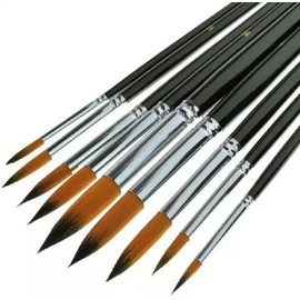 SELLORIA Professional Watercolour Paint Brushes, 9-Piece Round Squirrel Hair Set, Art Detail Brushes for Drawing and Sketching, Art and Craft Paint Brush Set