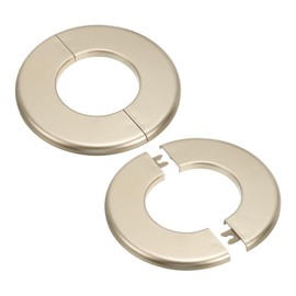 PATIKIL Wall Split Flange 2.52" (64mm),2 Pcs ABS Round Self-Adhesive Escutcheon Plate Buckles Water Pipe Covers for Kitchen Bathroom Arm Pipe Faucet Decoration, Gold