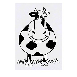 'Happy Cow' Temporary Tattoo - Water Resistant, Skin-Safe, Non-Toxic Transfer (TO00029327)