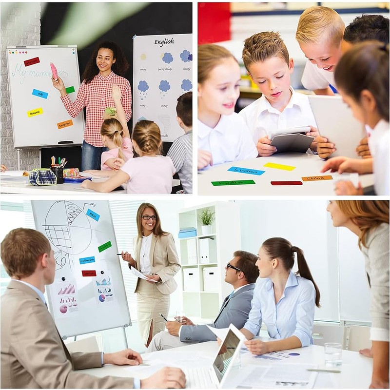 BTtime Whiteboard Magnetic Labels 5 Colors Writable Magnetic Stickers Strong