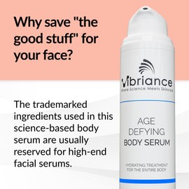 Vibriance Age Defying Body Serum, 4.5 fl oz - Anti Aging and Ultra Hydrating - Infused with Hyaluronic Acid - Fast-Absorbing Crepey Skin Corrector for Wrinkles, Dryness