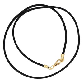 GlassOfVenice Black Satin Silk Cord Pendant Necklace with Gold or Silver Clasp - Silk Cord for Jewelry, One size, Crystal, No Gemstone