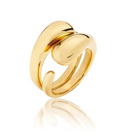 Kainier 2PCS Gold Chunky Rings for Women 14K Gold Plated Dainty Rings High Polish Statement Band Classic Double Ring Comfort Fit Size 5 to 10 (6, Double Ring)