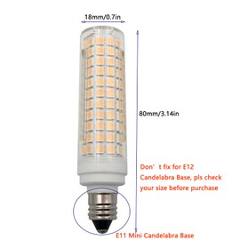 Lxcom Lighting E11 LED Corn Bulb 15W Dimmable Ceramic Candelabra Bulbs (2 Pack)- 136 LEDs 2835 SMD 1500LM Warm White 3000K 120W Equivalent T3/T4 JDE11 120V Lamp for Home Lighting