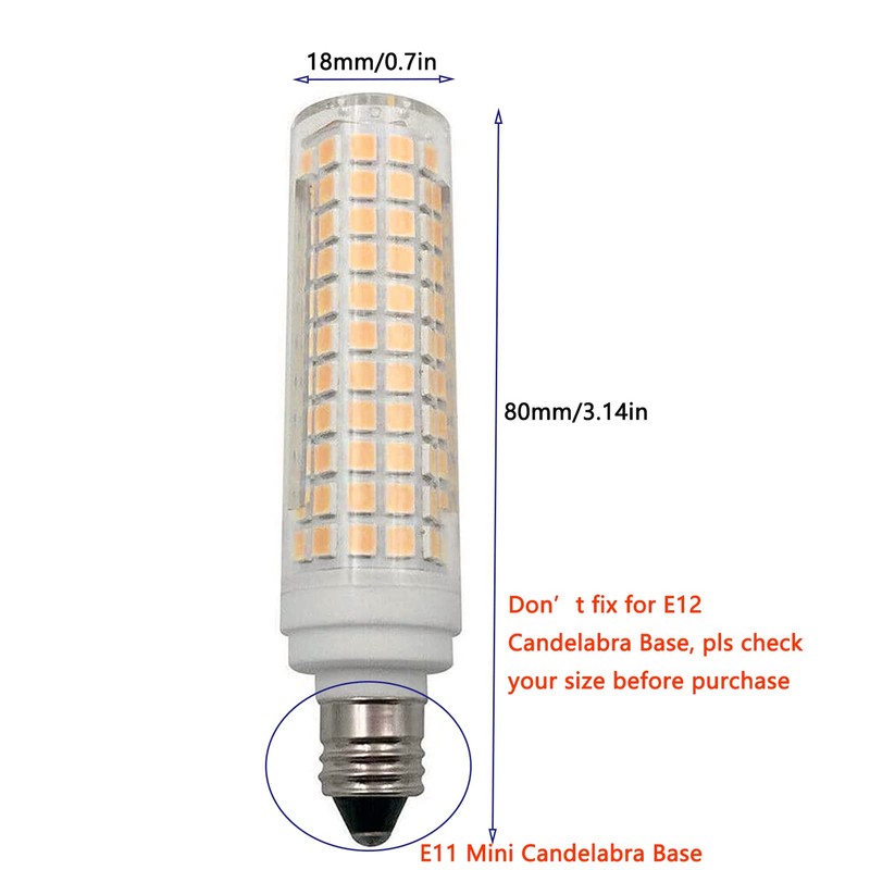 Lxcom Lighting E11 LED Corn Bulb 15W Dimmable Ceramic Candelabra