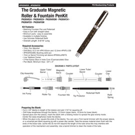 Penn State Industries PKGRARGM Magnetic Graduate Rollerball Pen Kit Woodturning Project (2, Gun Metal)