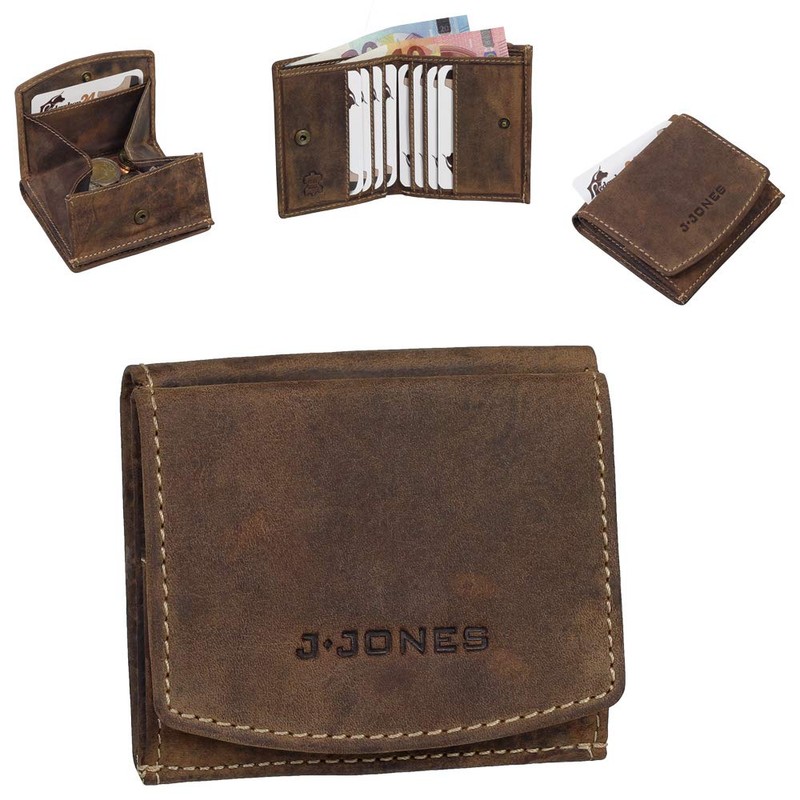 Ledershop24 J.Jones RFID Leather Men's Wallet Viennese Box Mini Wallet