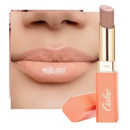 Oulac Lápiz labial nude para mujer, lápiz labial mate melocotón, color de labios de cobertura completa, acabado mate satinado, textura crema, hidratan