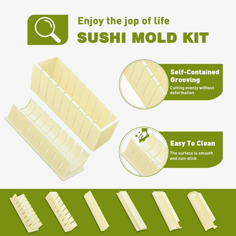 Sushi Making Kit, 12 Pcs Sushi Maker Kit, Sushi Molds