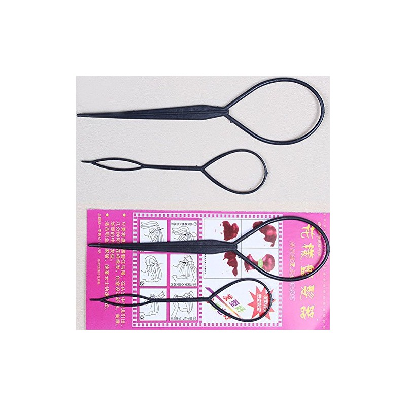 Black Topsy Tail Hair Braid Ponytail Maker Styling Tool