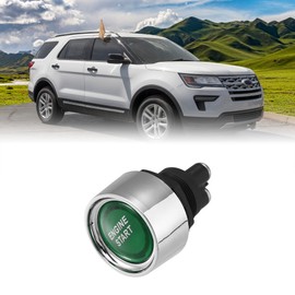 X AUTOHAUX Universal 12V Push Button Engine Start Ignition Switch LED Light Green
