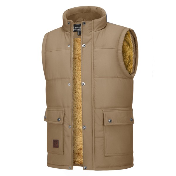 Cotrasen Men's Winter Outerwear Vests Casual Fleece Lined Vest Warm