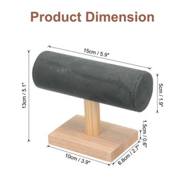 sourcing map Bracelet Holder Display, Wooden Bracelet Watch Scrunchie Holder Stand T-Bar Jewelry Organizer Stand for Boutiques, Stores, Showcases and Home (Deep Grey)