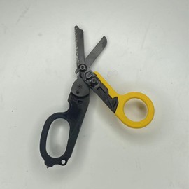 Elegital Trauma Shears Emergency Shears,Stainless Steel Foldable Scissors Pliers,Outdoor Camping Scissors Tools, Orange+sheath