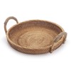 DECRAFTS Rattan Round Fruit Basket for Table Wicker Bread Tray