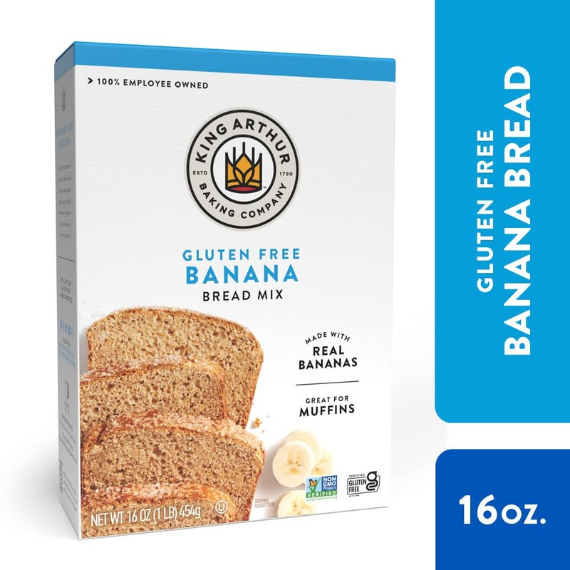 King Arthur, Gluten Free Banana Bread + Muffin Mix, Gluten-Free,