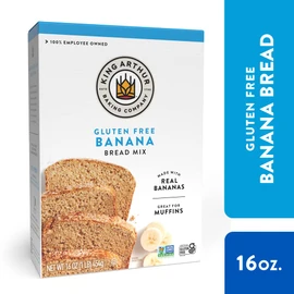 King Arthur, Gluten Free Banana Bread + Muffin Mix, Gluten-Free, Non-GMO Project Verified, Certified Kosher, 16 Ounces