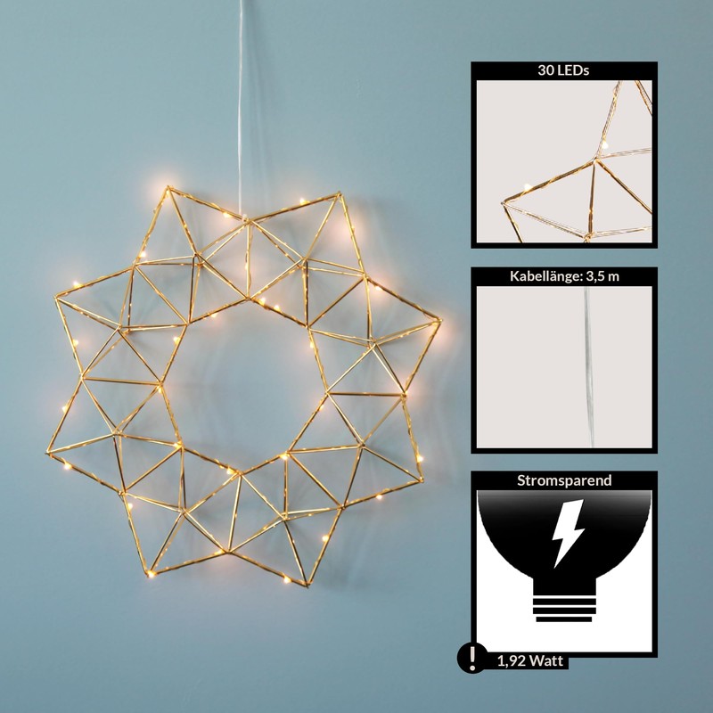 EGLO LED Window Light Wreath Edge, Metal Window Light in