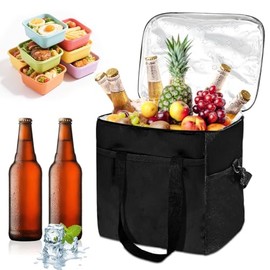 Foldable Cool Bag, 16 L, Portable Cool Box with Insulation, Ice Bag, Thermal Bag, Warming Bag, Lightweight and Stable as Lunch Bag, Insulated Bag, Freezer Bag for Picnic, Camping and Office