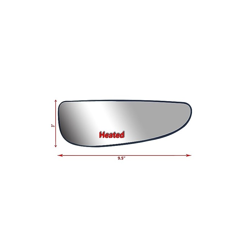 Replacement Passenger Right Lower Mirror Glasses With Heated And Plate