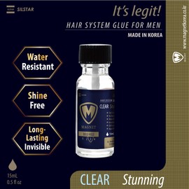 Magnetic Hair Glue - Clear - Brush-on Amazing - Waterproof Glue for Wig and Wig System / Perfect for Oily Skin / Clear When Dry