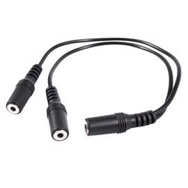 ZENWORYS 28cm 3.5mm Female to Dual Jack Female Y Splitter Stereo Audio Cable Black