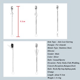 5Pcs Anti-Lost Earrings for Airpods Wireless Bluetooth Earphone Protection Chain Ear Hanging Earrings