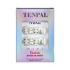 TENPAL Christmas Press on Nails Short Square Glitter Green Christmas