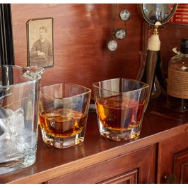 Barski European Glass - Square - Double Old Fashioned Tumbler Glasses - Uniquely Designed - Set of 6-11 oz. - Made in Europe