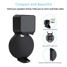 Stouchi Dot 3rd Wall Mount Holder Stand,Improves Sound Visibility and Appearance,Compatible with Dot3rd Generation Socket Hanger Bracket Case,Built-in Cable Management,Audio Port Available Black