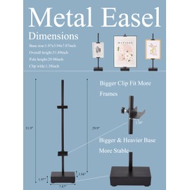 Ganwu Tabletop Picture Frame Stand, Black Steel Adjustable Easel Stand, Table Top Easels for Display, Metal Standing Easel Display Stand for Picture Frames, Artwork, Canvas