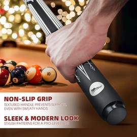 HMQQ 58" One Piece Fiberglass Graphite Composite Billiard Pool Cue Sticks, Set of 4,21oz (White)