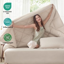 Anluoer Twin Comforter Set，Beige Bed in a Bag 5 Piece，Lightweight Bedding Set with Soft Down Alternative Fill，Bed Set Includes Comforter, Fitted Sheet, Flat Sheet，Pillowcase and Sham