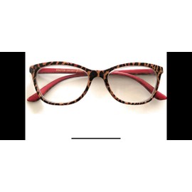 Foster Grant glossed Leo +2.75 red animal print.