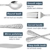 Runfly Vintage Carved Stainless Steel 20 Pieces Flatware Set, Silverware