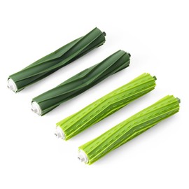 kwmobile Replacement Main Brushes - 4-Pack Compatible with iRobot Roomba e5 / e6 / e7 / i7 / i7+ - Spare Part 4X Main Brush - 2X Green, 2X Dark Green