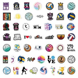 Pack of 100 Cute Volleyball Stickers for Skateboard, Luggage, Motorcycle, Car, Phone, Scrapbook, Laptop, Bicycle, Suitcase, Computer, Ball, Sport, Waterproof Stickers for Teenagers, Girls, Adults