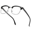 aisswzber Fashion Vintage Classic Semi-Rimless Half Frame Clear Lens Glasses