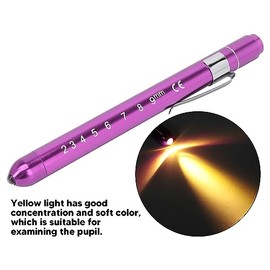 Pluma de Luz LED Médica, Inspección de Aleación de Aluminio Bola de Acrílico Indicador de Burbuja Luz de Pluma Médica para Médico para Bolsillos (Púrp