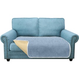 Granbest Non-Slip Sofa Seat Covers 2 Seater Thick Chair Cover Protectors from Pets Universal for All Seasons (2 Seater, Azure Blue)
