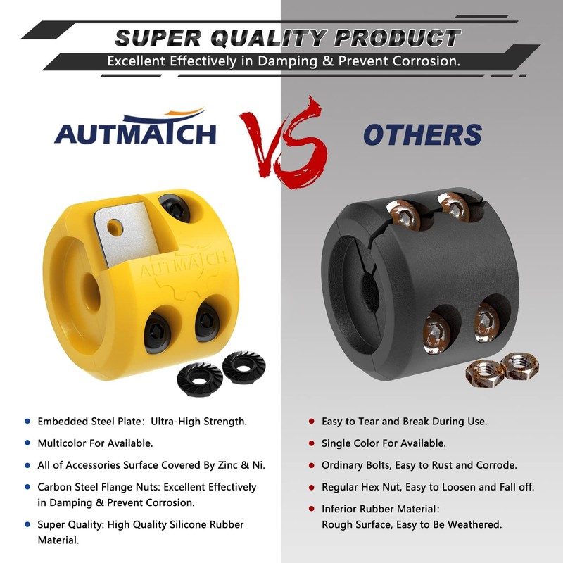 AUTMATCH Winch Cable Hook Stopper (2 Pack), Silicone Rubber Winch