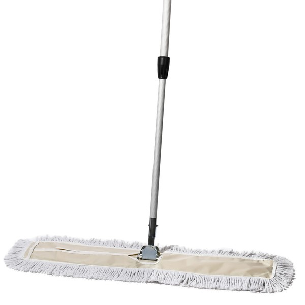 Tidy Tools Commercial Dust Mop & Floor Sweeper, 36 in. Dust Mop for Hardwood Floors, Cotton Reusable Dust Mop Head, Extendable Mop Handle, Industrial Dry Mop for Floor Cleaning & Janitorial Supplies