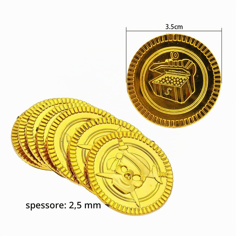 CXNXFD Monete d'oro dei pirati, con tesoro dei pirati, monete